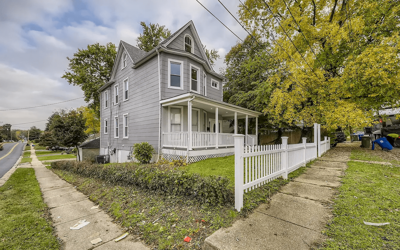 The after image of the side of the house